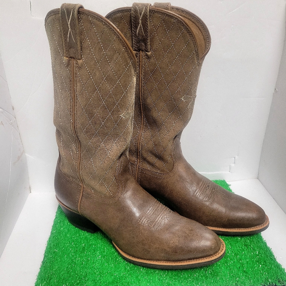 Twisted X Boots MWT0012 Bomber Leather Diamond Cross Men's 10D Western Cowboy